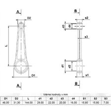 MOTOROVÁ OJNICE KLIKOVÉ HŘÍDELE - CKR - KOMPLETNÍ SADA -  350ccm (ČEP 16MM, JEHLOVÉ LOŽISKO)